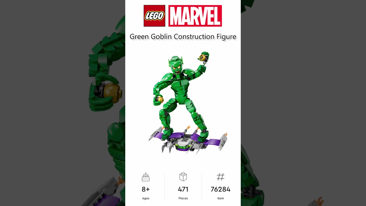 PREVIEW: LEGO Marvel, Green Goblin Construction Figure, Set 76284, LEGO 2024