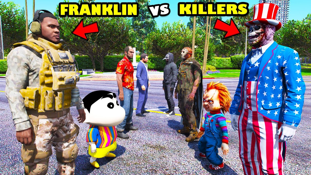 Franklin Fight The MOST WANTED KILLERS In GTA 5 | SHINCHAN and CHOP