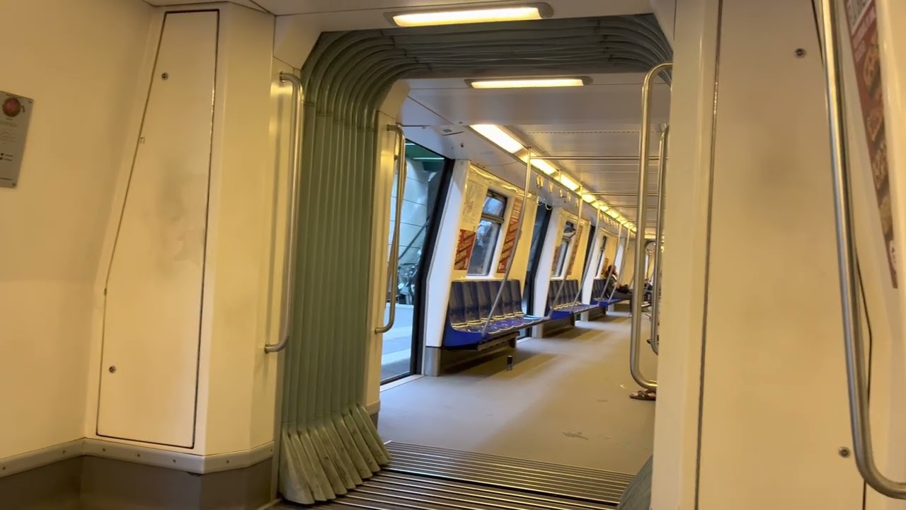 Bucharest Metro: Bombardier BM2 train ride on line M5
