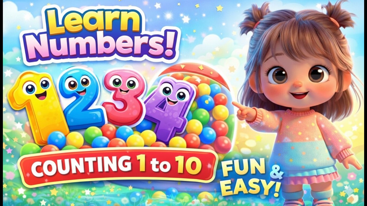 Numbers Song for Kids 🔢 Learn Counting 1 to 10  Fun Animated Number Song for Toddlers