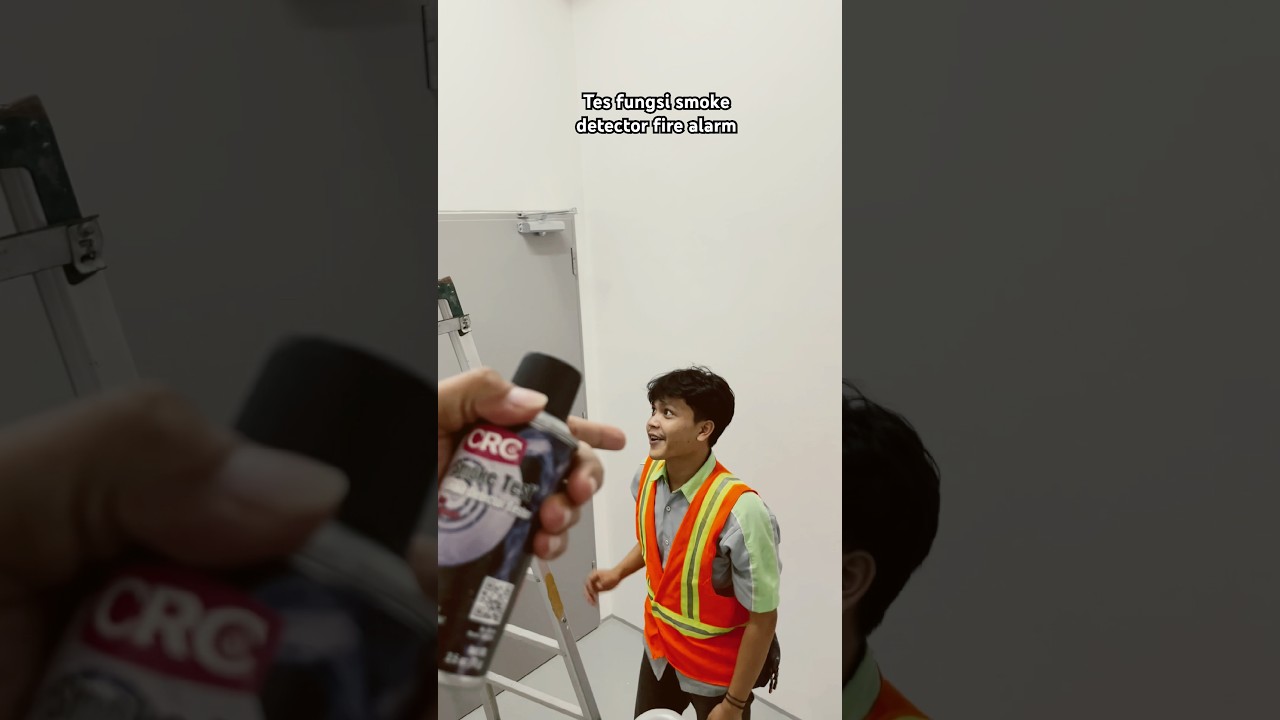 Pengetesan smoke detector fire alarm proteksi gedung 