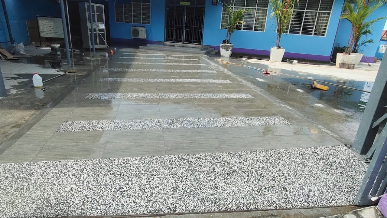 how to install pebble stone / pebblestone wash /diy pebblestone installation  / pebble rock flooring