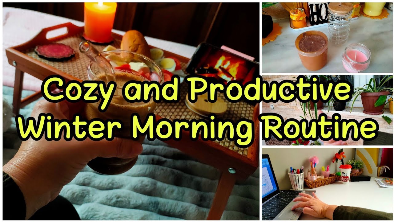 My Productive Morning Routine at home: planning, healthy coffee, Cozy and slow morning moments