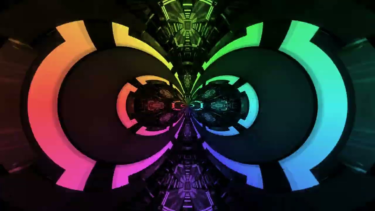 10 hours Neon Tunnel Rainbow VJ Loop Screensaver 4K UHD 60fps