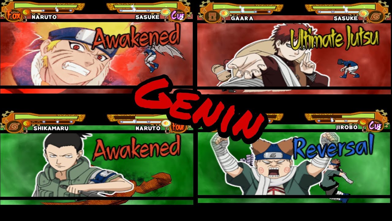 Semua Ultimate , Awakening , Reversal Jutsu Genin Naruto Shippuden Ultimate Ninja 5 PS2