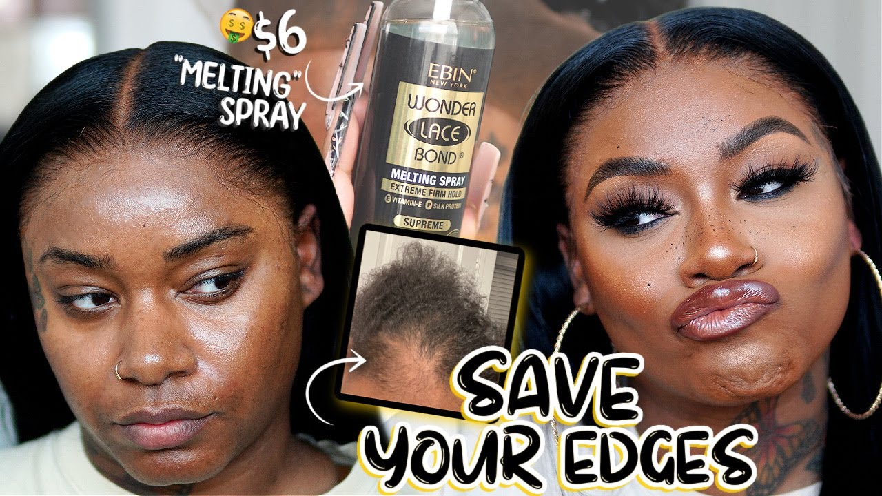 SAVE YOUR EDGES 😱 USE THIS ✨$6 LACE “MELTING” SPRAY✨ ON YOUR WIG INSTALL 👀 Laurasia Andrea Wigs