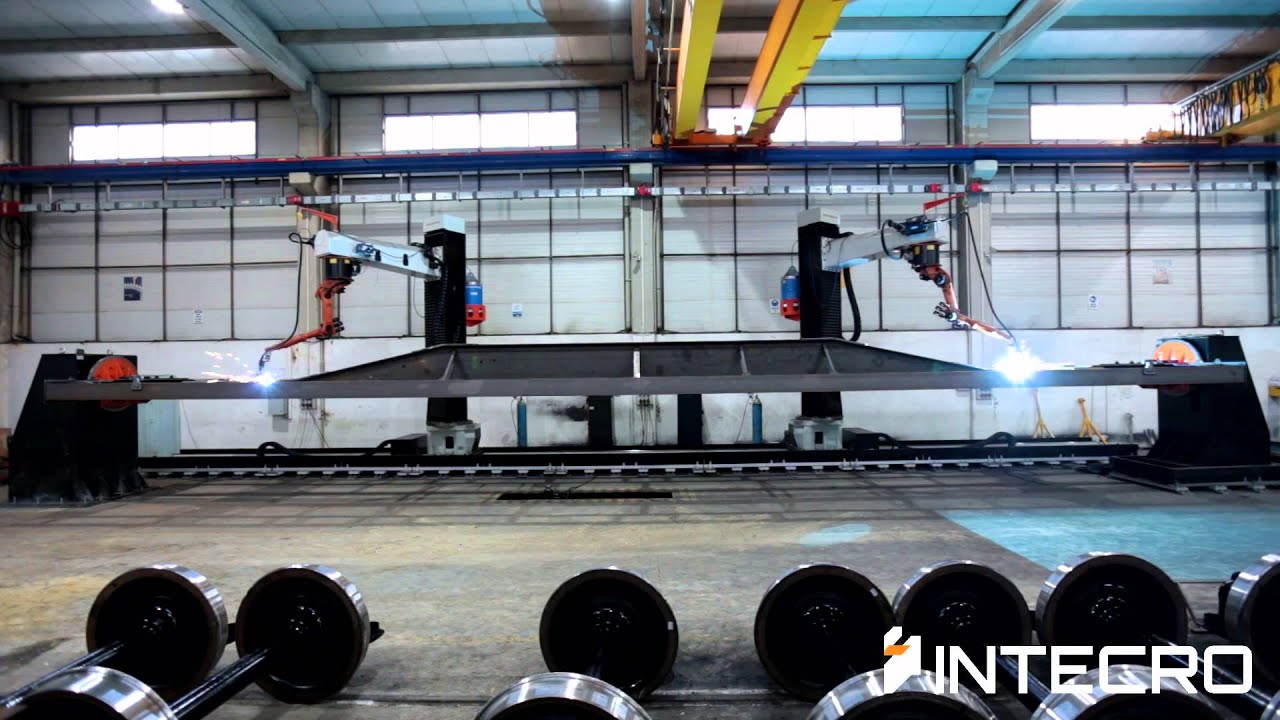 Robot Welds at Railway Wagon Manufacturing Plant