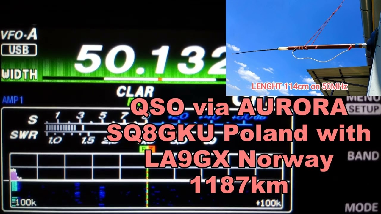 QSO on 6m via AURORA LA9GX Norway on my telescopic balcony antenna
