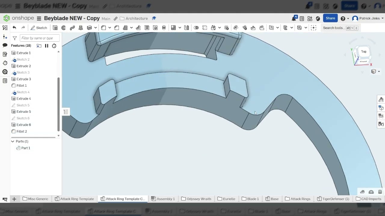 How to Make a Beyblade in Onshape – Ep. 2: Finishing the Template