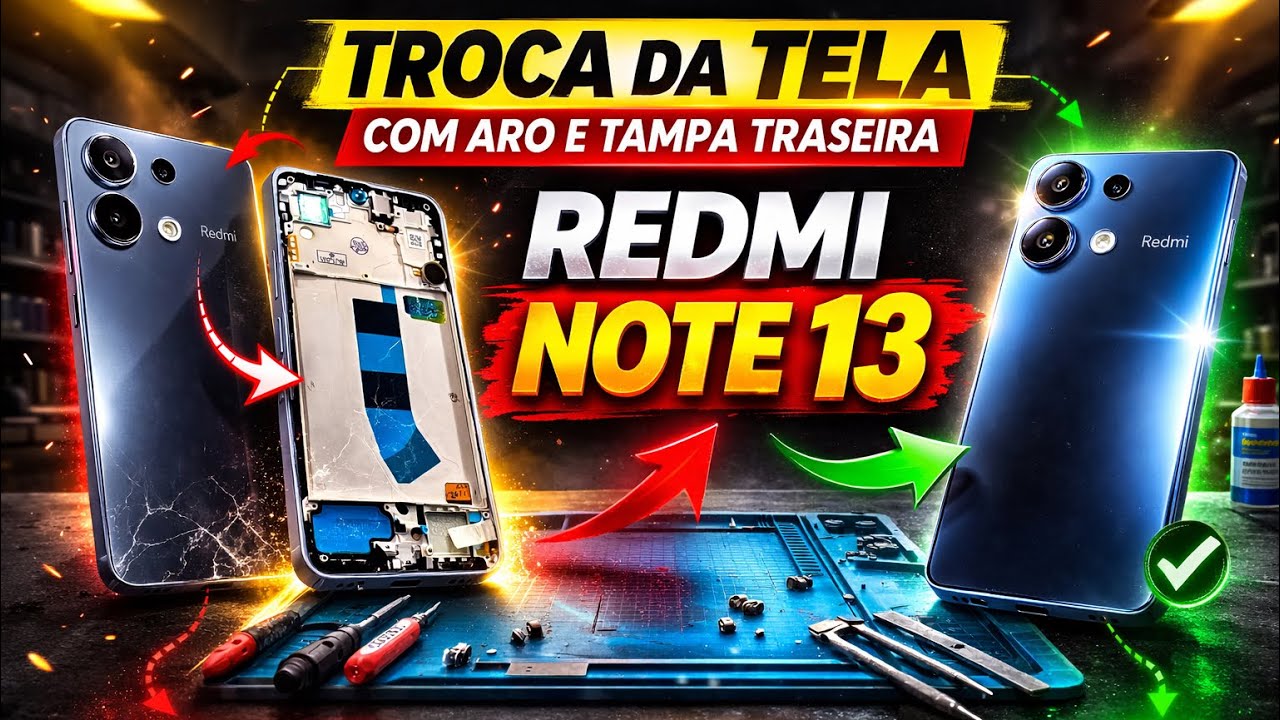 Como Trocar Tela Frontal e Tampa traseira do Redmi Note 13 / 4G  👈