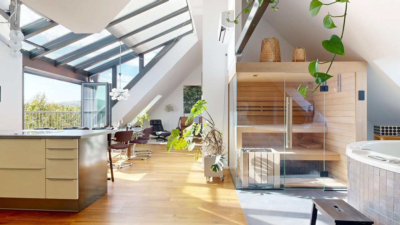 Dachgeschoss-Maisonette mit Loft-Charakter, Wellness-Oase & Weitblick
