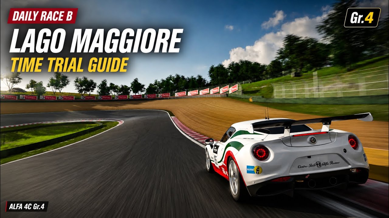 GT7 Time Trial Guide | Daily Race B | Lago Maggiore Reverse | Alfa Romeo 4C Gr.4 vs Genesis G70 Gr.4