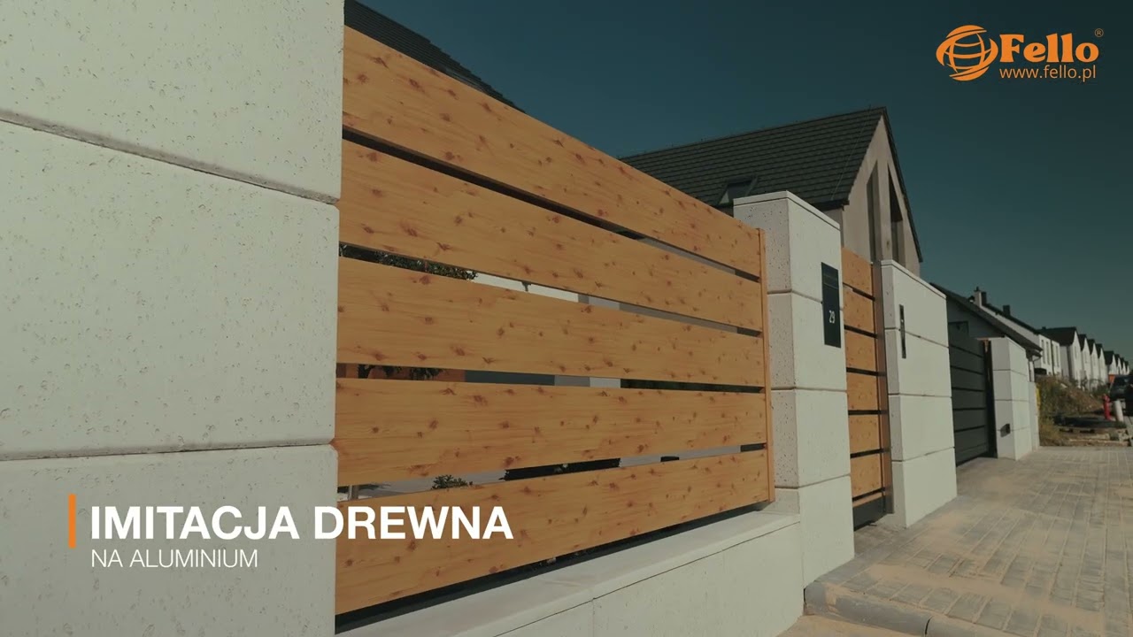 Nowoczesne ogrodzenie premium | Aluminium + imitacja drewna od Fello