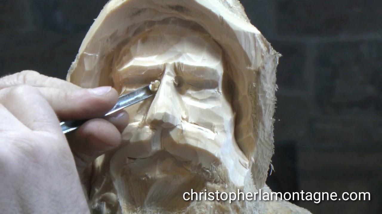 Wood carving santa
