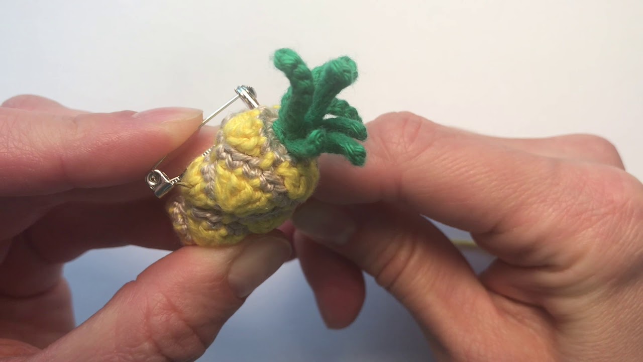 Mini Pineapple Pin/How to attach a pin to a brooch