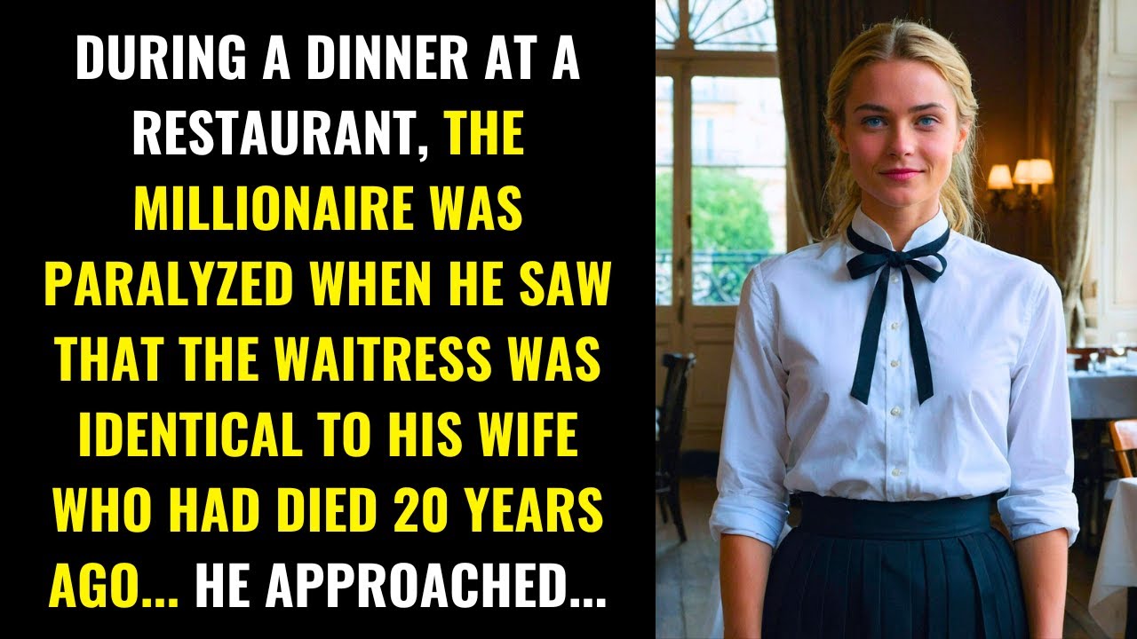 THE MILLIONAIRE WAS PARALYZED WHEN HE SAW THAT THE WAITRESS LOOKED IDENTICAL TO HIS LATE WIFE...
