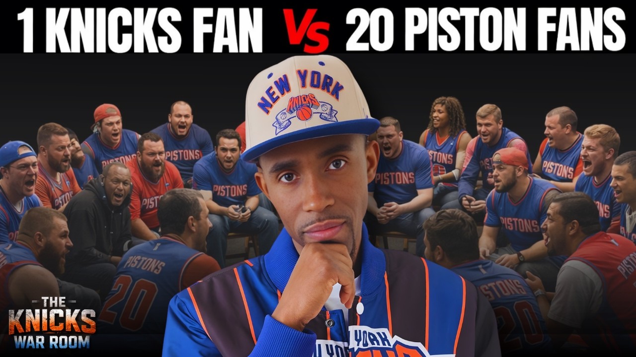 1 Knicks Fan vs 20 Piston Fans : THE WAR ROOM