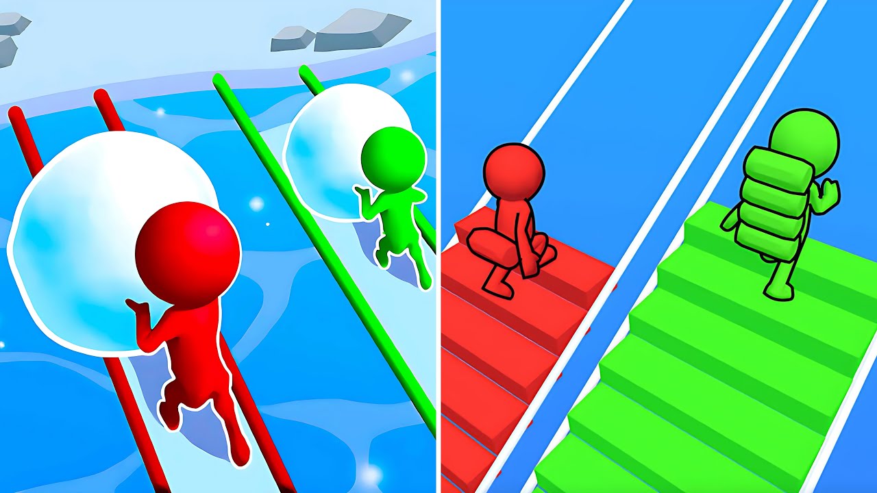Snow Race 3D🆚Bridge Race🔴Walkthrough Android IOS Update Levels Gameplay HD1D