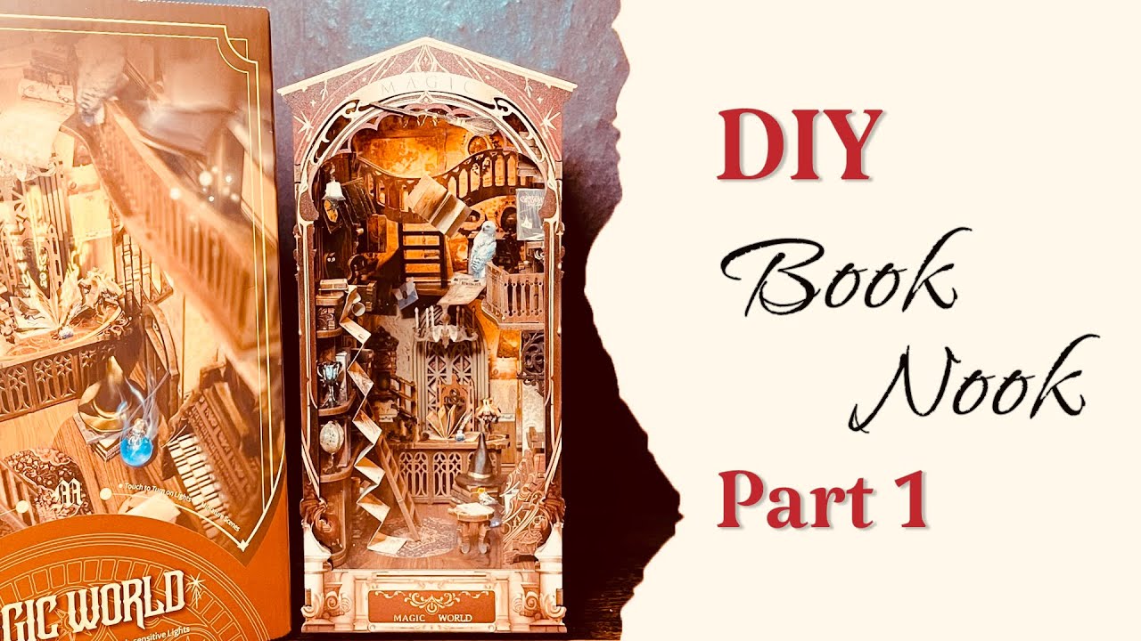 Magic World Book Nook Kit - Part 1 Progress - Step by Step (4K) - DIY Craft