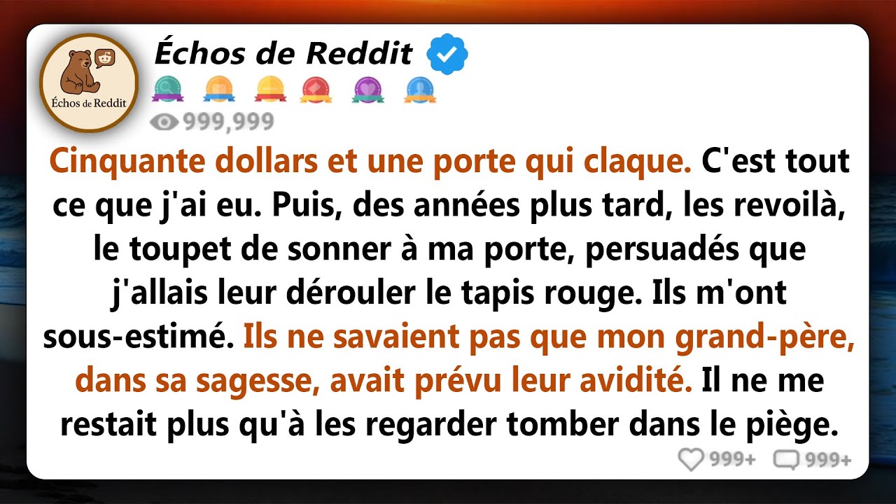 Pour Thanksgiving, mon grand-père, qui est richissime, m'a fait cadeau d'une villa. Mes parents...