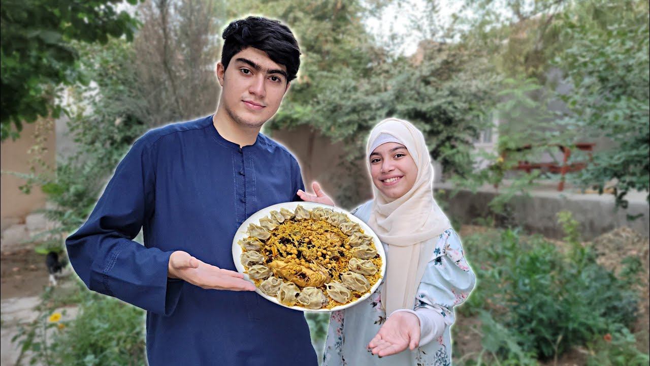 إثنين في واحد منتو و رز 🥟🥘 | أفغانستان ( مزار شريف )