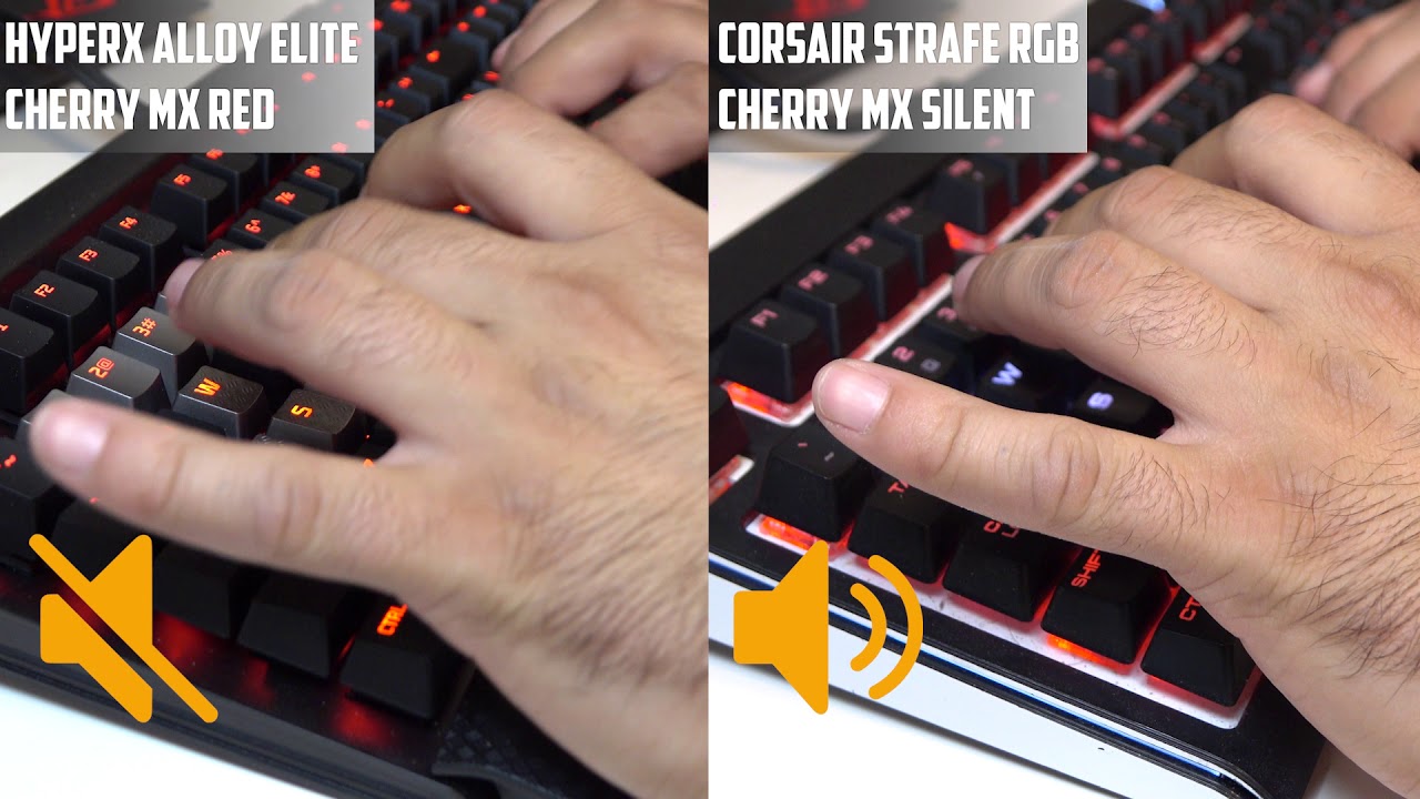 SOUND TEST: HyperX Alloy Elite Cherry MX Red & Corsair Strafe RGB Cherry MX Silent