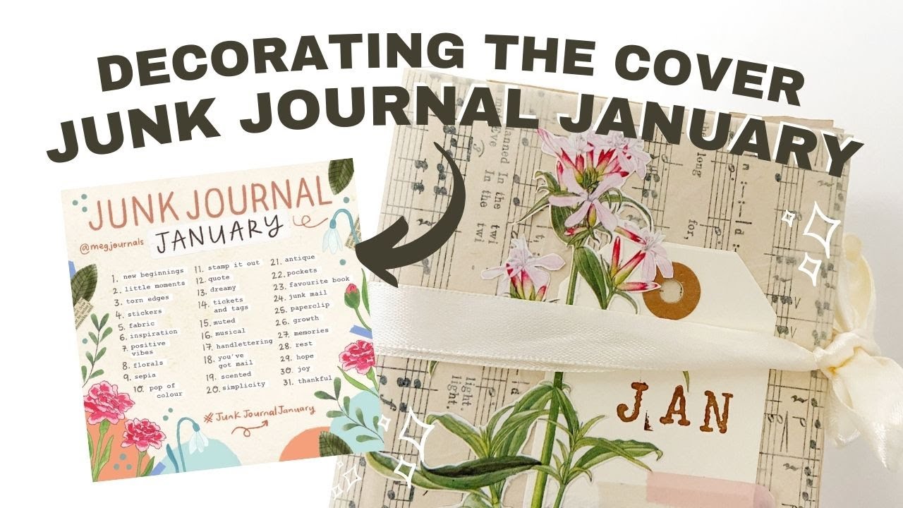 Decorating my Junk Journal Cover for #JunkJournalJanuary 🌸✨