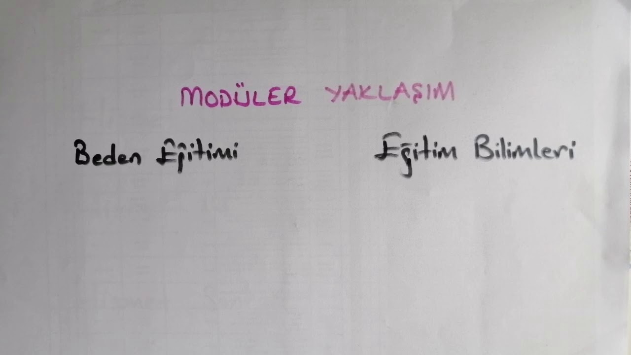 Mod&uuml;ler Yaklaşım