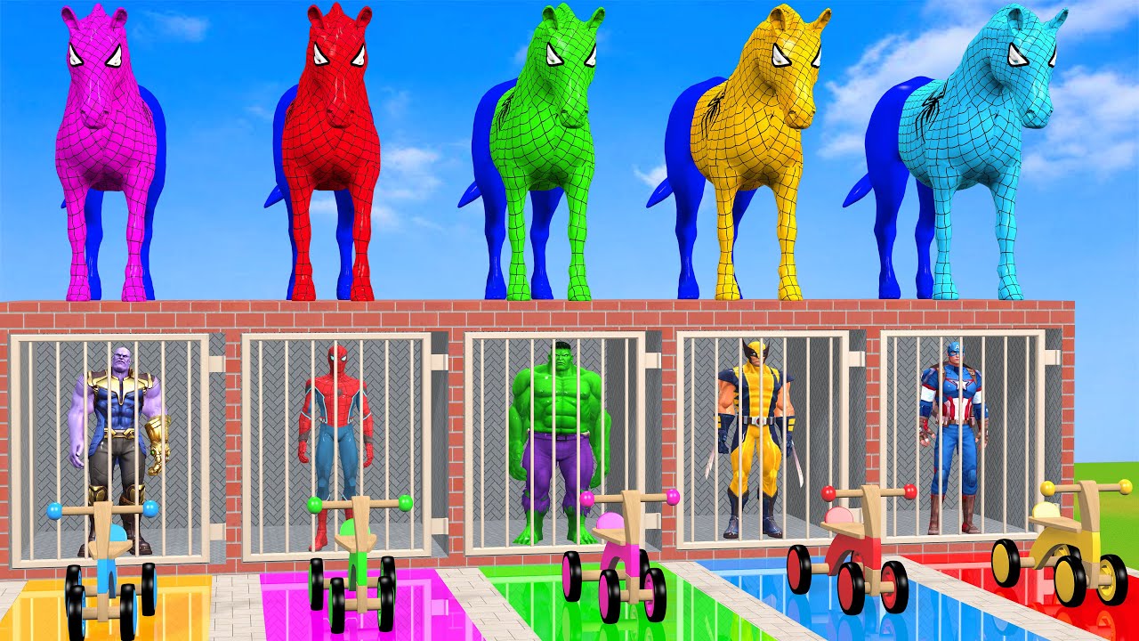 Long Slide Game with Cow Elephant Gorilla Hippopotamus Tiger 3d Animal Game Funny 3d Animals