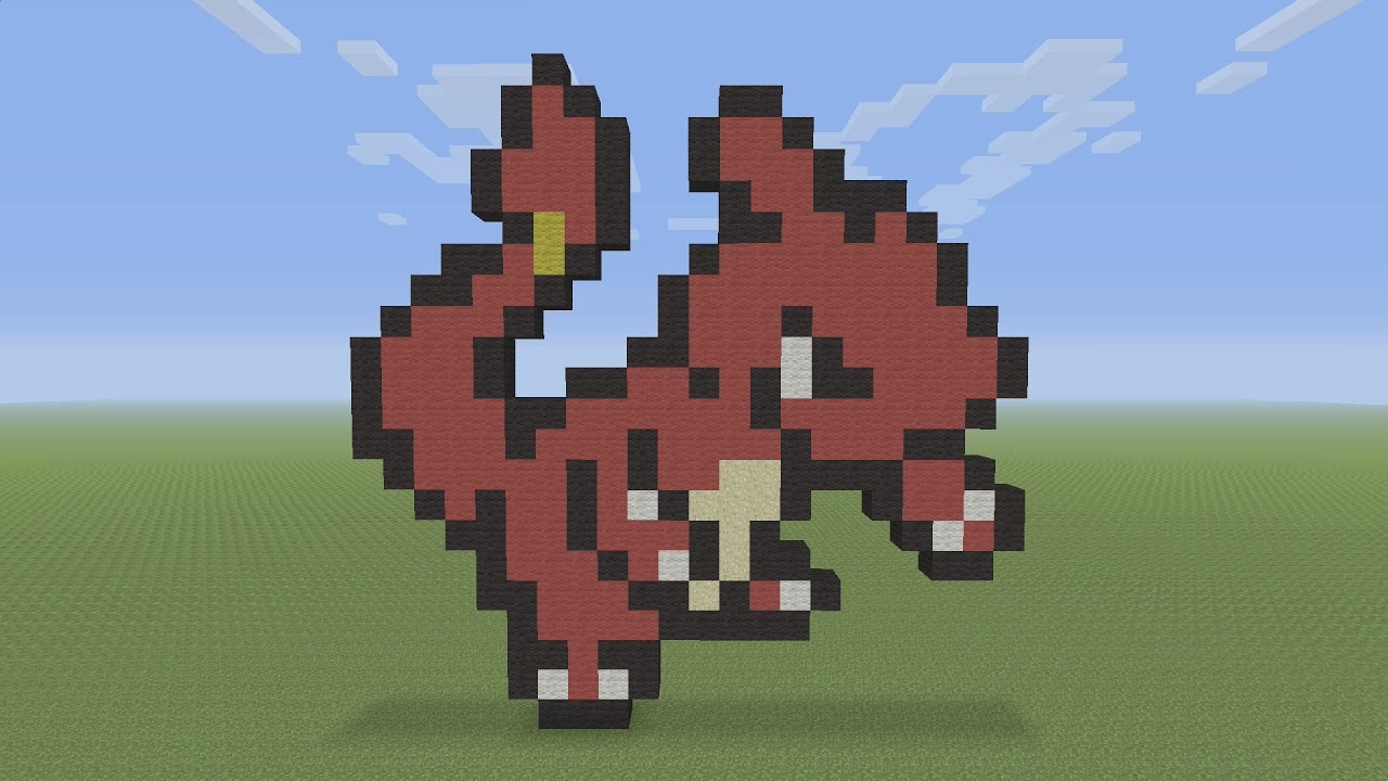 Minecraft Pixel Art - Charmeleon Pokemon #005
