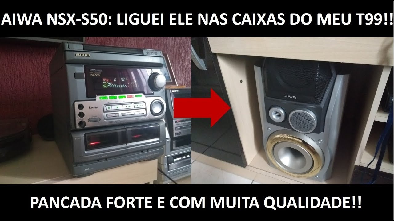 O Aiwa dos meus pais nas caixas do meu T-99 !!