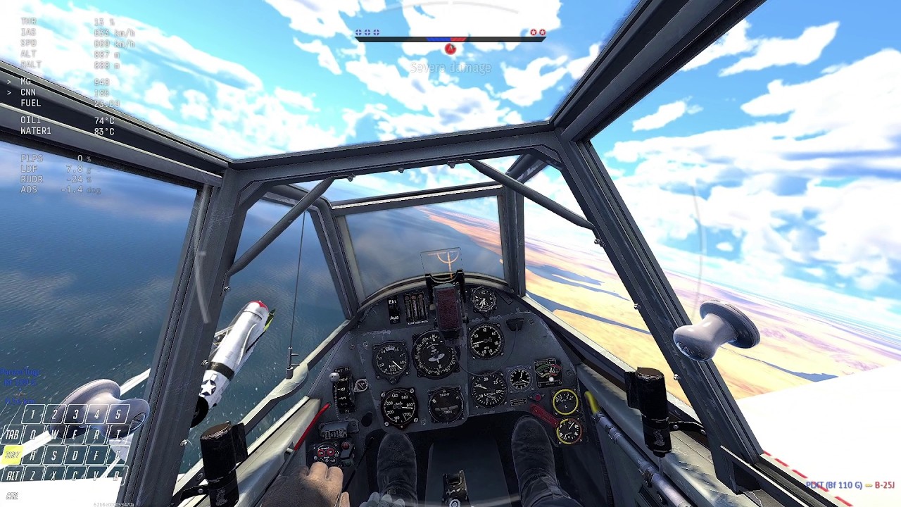 Testing new rudder controls - Mouse & Keyboard Warthunder Air sim at Prop tiers - 3.7-4.7 Bf 109 F-4