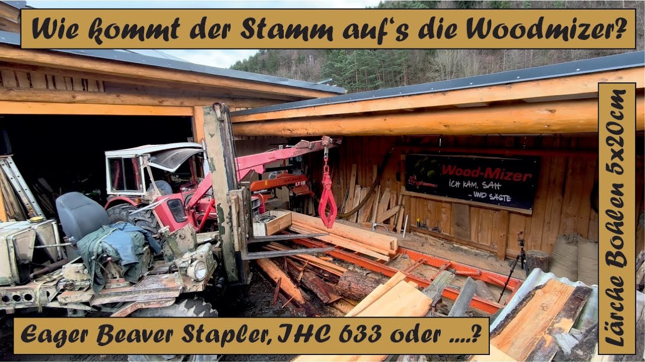 Stapler oder Traktor, wie bestückt ihr eure Woodmizer LT + Lärche sägen #woodmizer #sägewerk