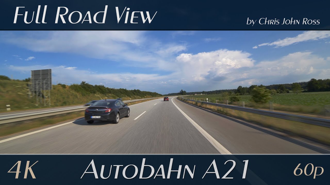 Autobahn (A21), Germany: Nettelsee - Wankendorf - Bornhöved - Trappenkamp - Daldorf - Wahlstedt - 4K