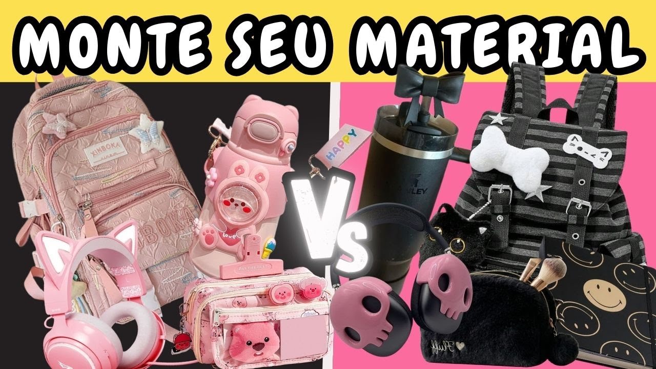 ROSA vs PRETO: Monte Seu Material Escolar 2026 e Descubra seu Estilo!