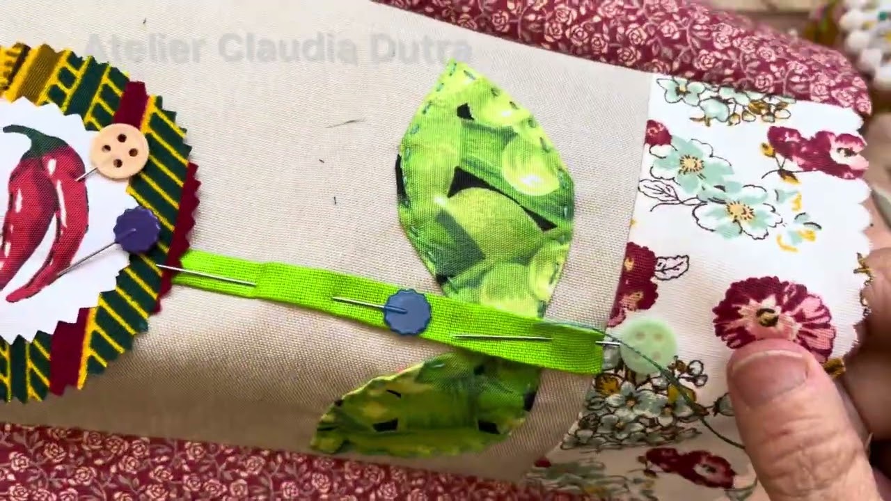Aplicação em tecido / blocos de patchwork com aplique 