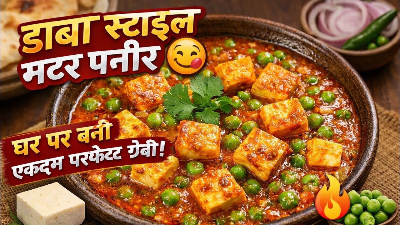 ढाबा स्टाइल मटर पनीर 😋 | घर पर बनाई एकदम परफेक्ट ग्रेवी वाली सब्ज़ी