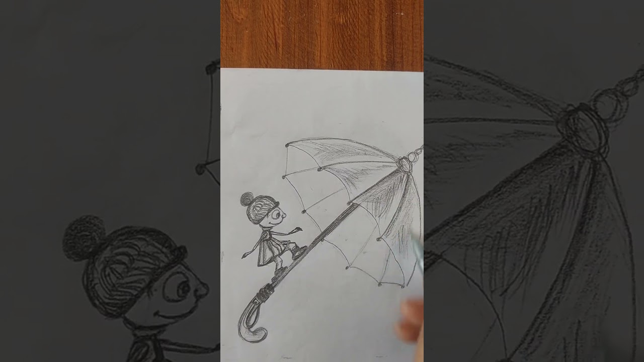 Step by step drawing “Tiny Balance, Big Heart” 🤍🤗“मासूम कदम, भारी सपने” 👣☁️#drawing #art #artshorts 
