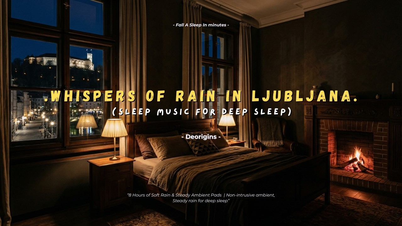 A Quiet Rainy Night in Ljubljana – Rain on Window & Deep Sleep Ambience 8 Hours