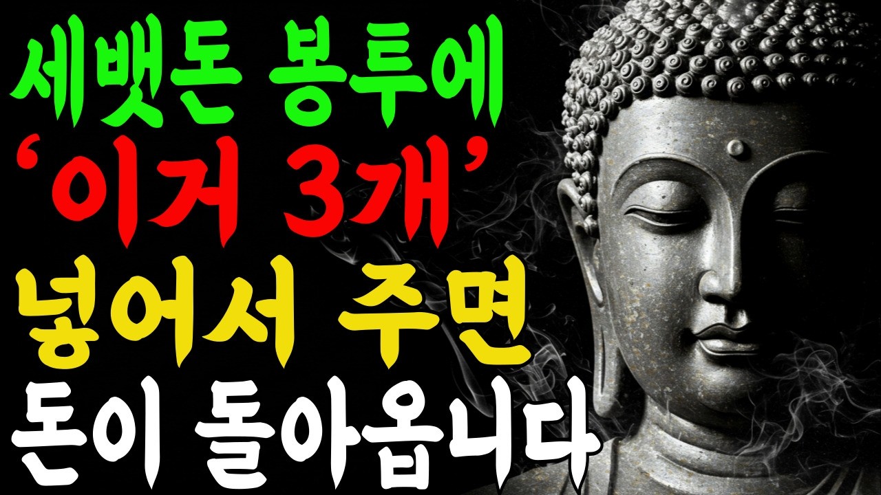 설날 세뱃돈 봉투에 이것만 넣으면 재물운 폭발하는 비법 I 부처님말씀 I 불교명언 I 석가모니 I 오디오북