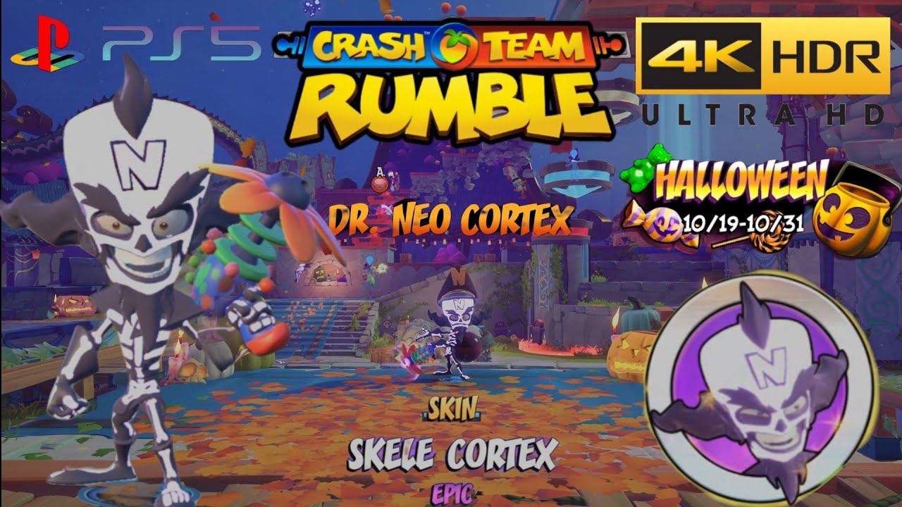 Crash Team Rumble: Competitive: Dr. Neo Cortex Skele-Cortex Skin (PS5) (4KHDR)
