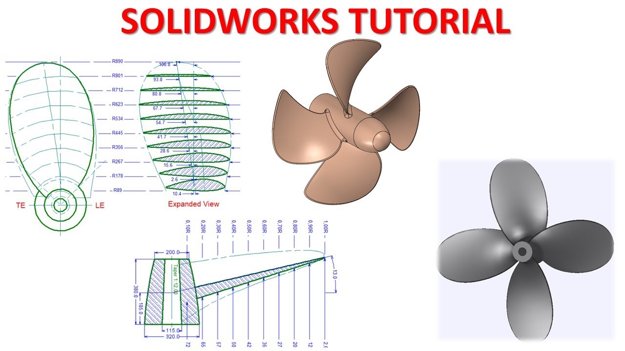 SolidWorks Tutorial 78 | 3D Model  Marine Propeller for ships & boatsg