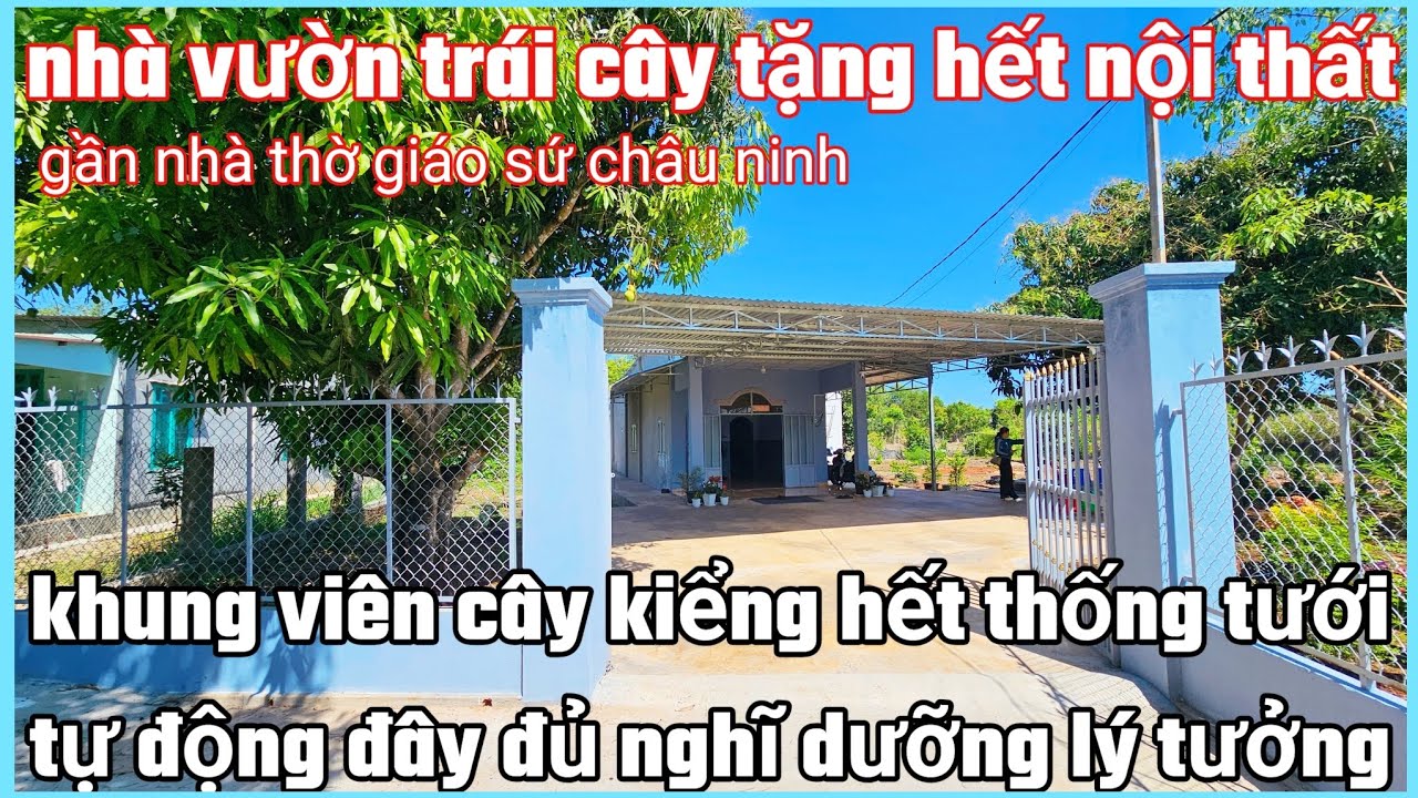 Nhà vườn tặng hết nội thất cây kiểng cây ăn trái gần nhà thờ dt 1183,1m² giá 870tr bao sổ 