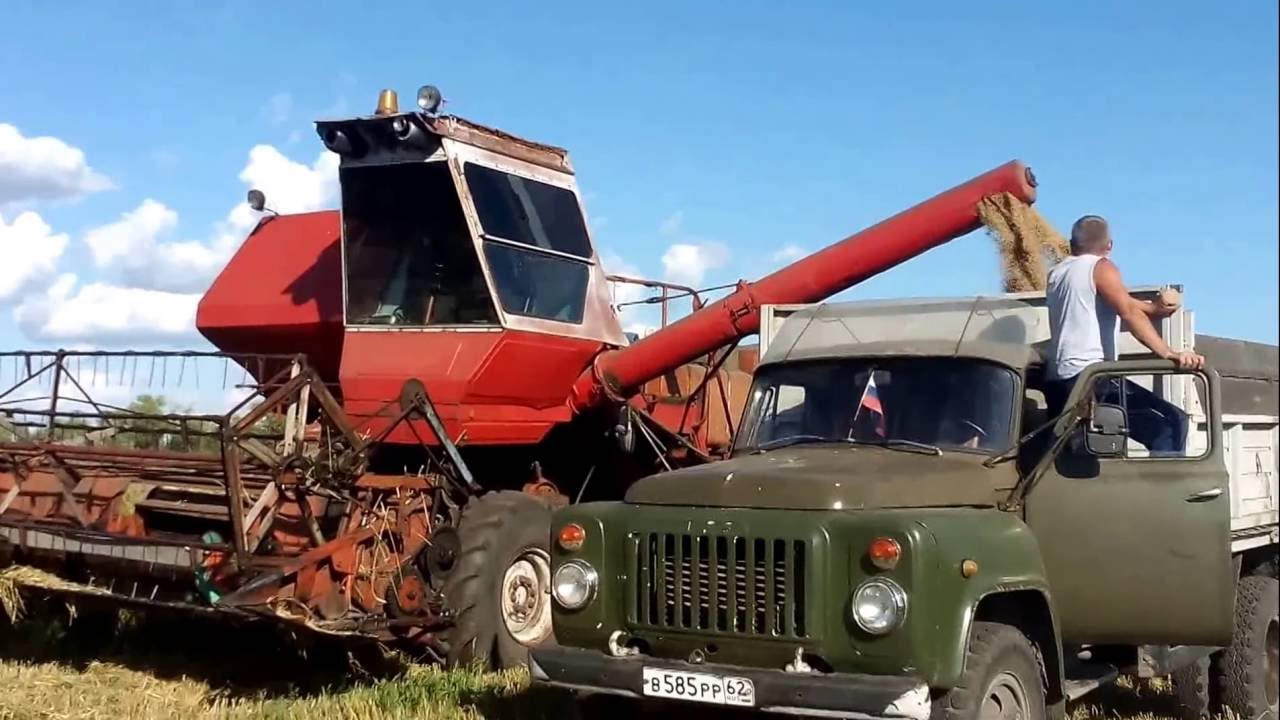 Комбайн НИВА СК-5м 1989 года выпуска на пшенице. Уборка 05 августа 2015