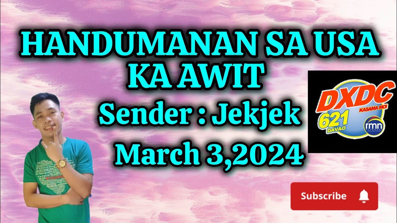 handumanan sa usa ka awit March 3, 2024 Sender Jekjek