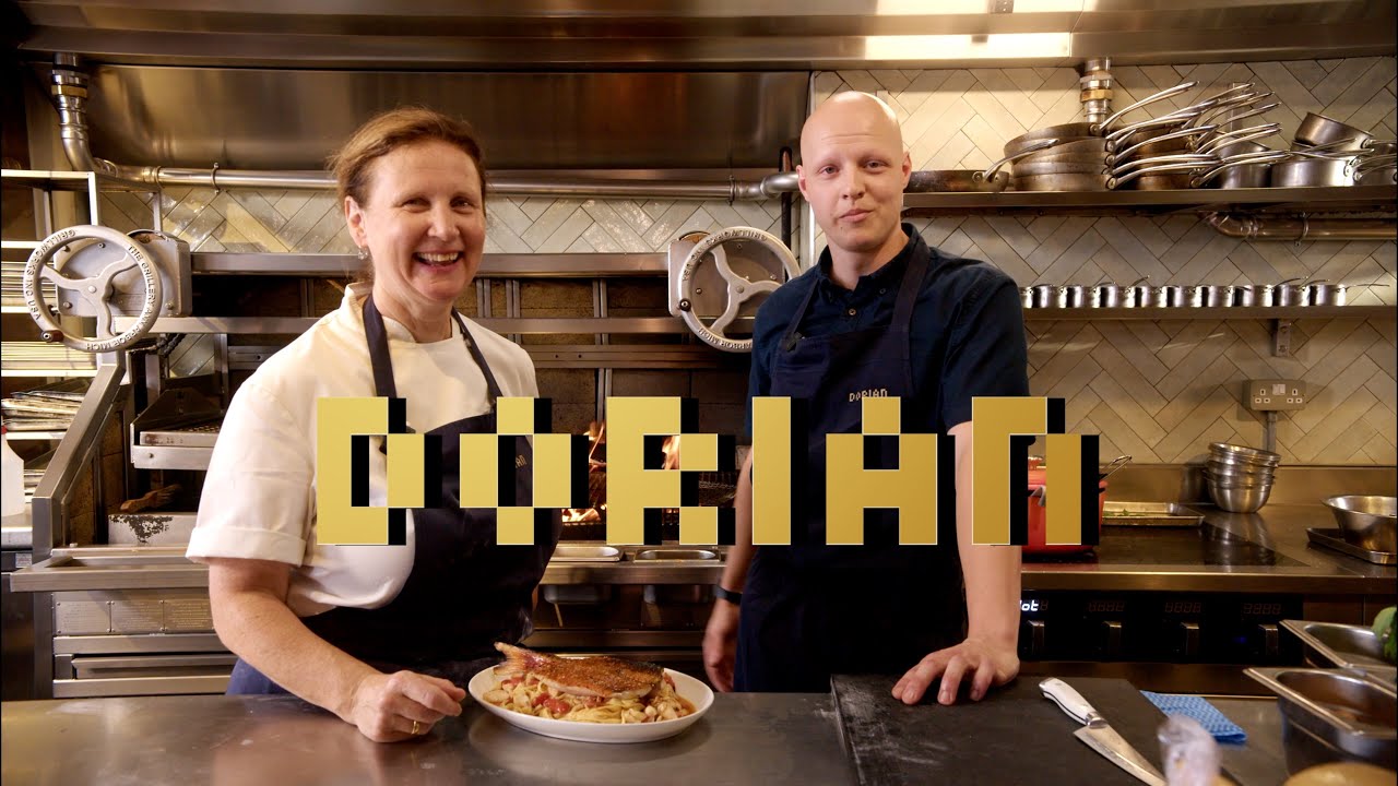 Max Coen and Angela Hartnett cook  dry aged Red snapper linguine with a tomato sauce and basil.