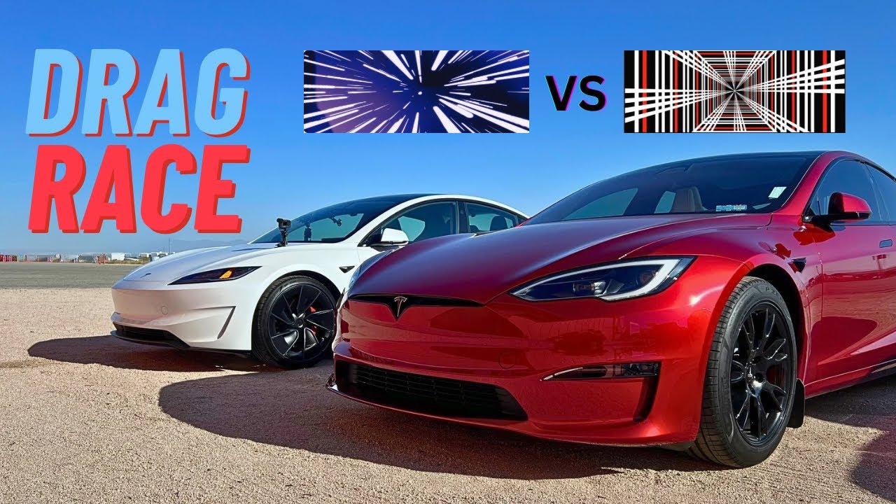 Ludicrous против Plaid: DRAG RACE: Model 3 Performance Highland 2024 года