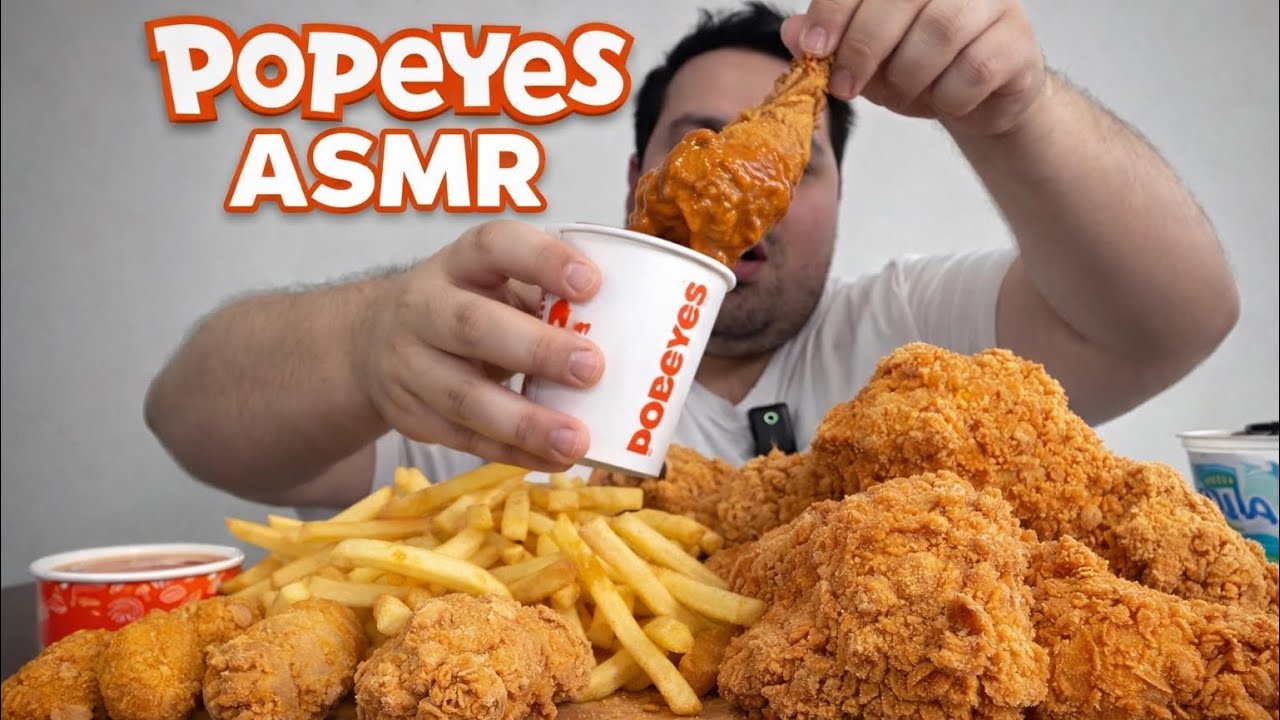 ASMR POPEYES CHICKEN ,FRİED CHICKEN MUKBANG ASMR(no talking)