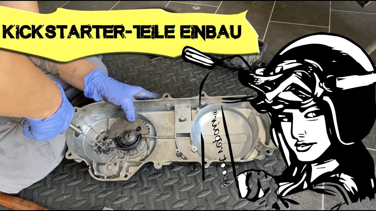 Kickstarter- Teile Einbau beim Roller