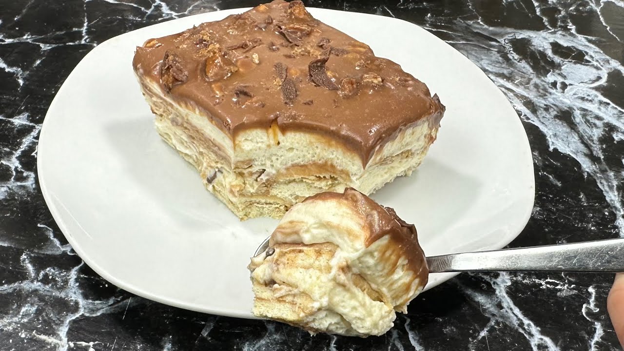 Voici le meilleur g&acirc;teau chocolat/caramel SANS CUISSON 👩🏻&zwj;🍳 Dessert express